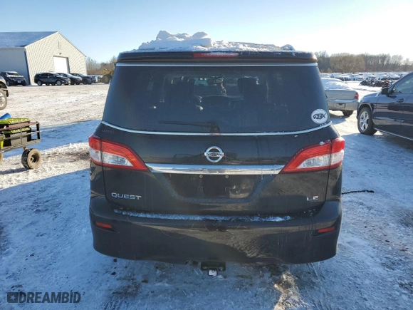 2012 Nissan Quest LE with VIN JN8AE2KP0C9039056, listed as a Copart auction lot 41579375 with NaN miles and Salvage Title. Bid and sale history available at carsss.com. Image 6.