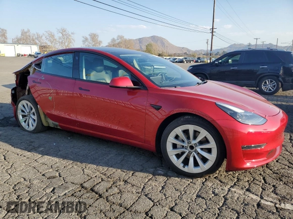 2021 Tesla Model 3 Standard Range Plus with VIN 5YJ3E1EA0MF939193, listed as a Copart auction lot 44625105 with 30,679 mi miles and Salvage Title. Bid and sale history available at DreamBid. Image 4.