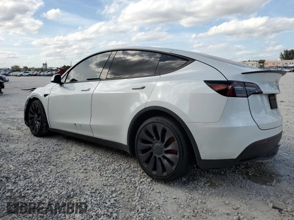 2024 Tesla Model Y Performance with VIN 7SAYGDEF3RF050704, listed as a Copart auction lot 45512455 with 15,539 mi miles and Salvage Title. Bid and sale history available at DreamBid. Image 2.