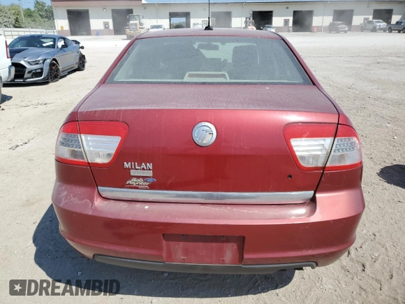 2008 Mercury Milan Premier with VIN 3MEHM08Z48R656075, listed as a Copart auction lot 69383504 with 247,590 mi miles and Salvage Title. Bid and sale history available at carsss.com. Image 6.