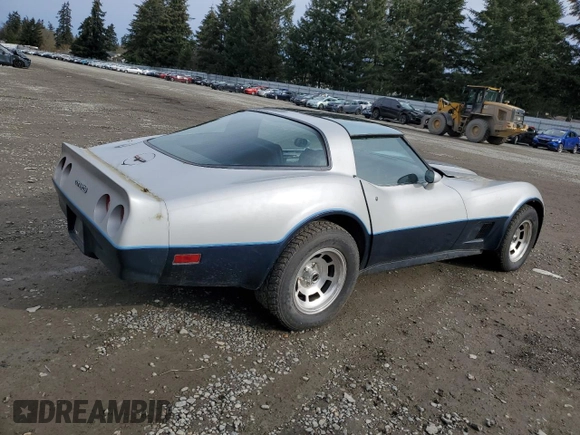 1981 Chevrolet Corvette with VIN 1G1AY8765B5102866, listed as a Copart auction lot 46165045 with 41,222 mi miles and Clean Title. Bid and sale history available at carsss.com. Image 3.