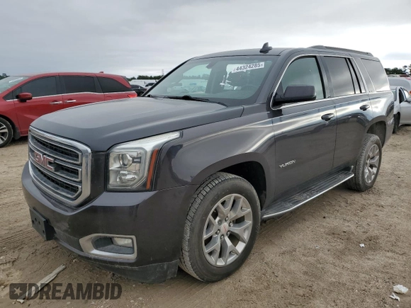 2017 GMC Yukon SLE with VIN 1GKS1AKC1HR312374, listed as a Copart auction lot 44324285 with 157,427 mi miles and Salvage Title. Bid and sale history available at carsss.com. Image 1.