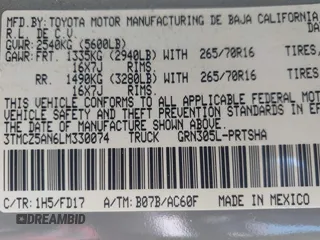 2020 Toyota Tacoma SR5 z VIN 3TMCZ5AN6LM330074, wystawiony jako IAAI lot #41982461 z przebiegiem 43 756 mil mil oraz . Historia ofert i sprzedaży dostępna na DreamBid. Obrazek 9.