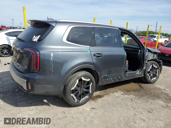 2024 Kia Telluride EX with VIN 5XYP3DGC5RG462803, listed as a Copart auction lot 54302705 with 23,599 mi miles and Salvage title. Bid and sale history available at DreamBid. Image 3.