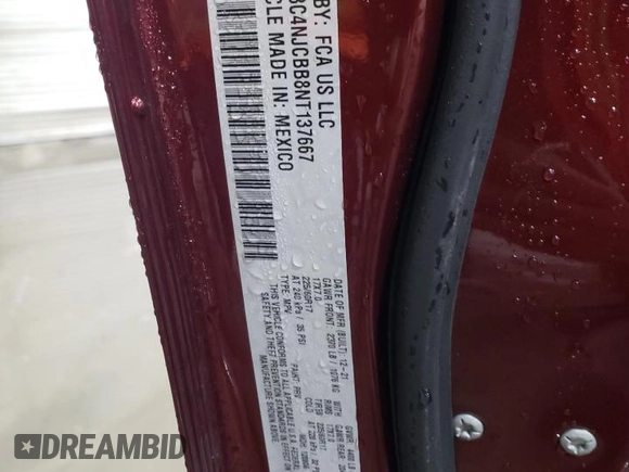 2022 Jeep Compass Altitude с VIN 3C4NJCBB8NT137667, выставлен на аукционе Copart как лот 89306335 с пробегом 21 354 миль миль и Списание • Salvage title. История ставок и продаж доступна на DreamBid. Изображение 13.