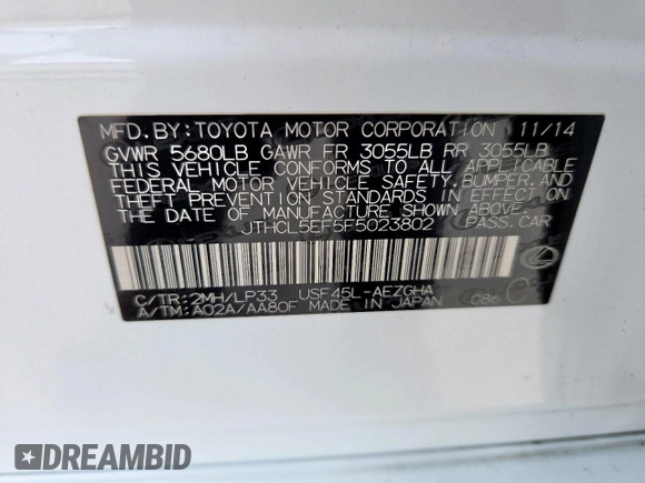 2015 Lexus LS 460 z VIN JTHCL5EF5F5023802, wystawiony jako Copart lot #61601925 z przebiegiem 110 064 mil mil oraz Szkoda całkowita • Salvage title. Historia ofert i sprzedaży dostępna na DreamBid. Obrazek 12.