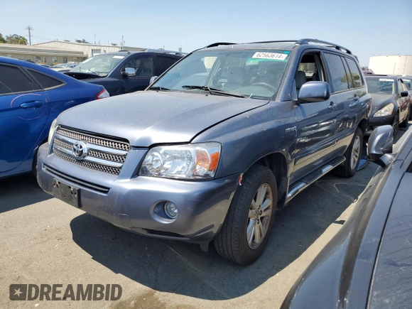 2006 Toyota Highlander Hybrid with VIN JTEEW21A960029945, listed as a Copart auction lot 62563614 with 180,196 mi miles and Salvage Title. Bid and sale history available at carsss.com. Image 1.