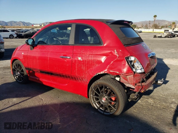 2013 FIAT 500 Abarth with VIN 3C3CFFJH9DT738380, listed as a Copart auction lot 88735915 with 43,977 mi miles and Salvage Title. Bid and sale history available at carsss.com. Image 2.