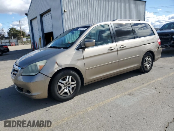 2005 Honda Odyssey EX with VIN 5FNRL38495B400655, listed as a Copart auction lot 49231485 with 0 mi miles and Salvage Title. Bid and sale history available at carsss.com. Image 1.