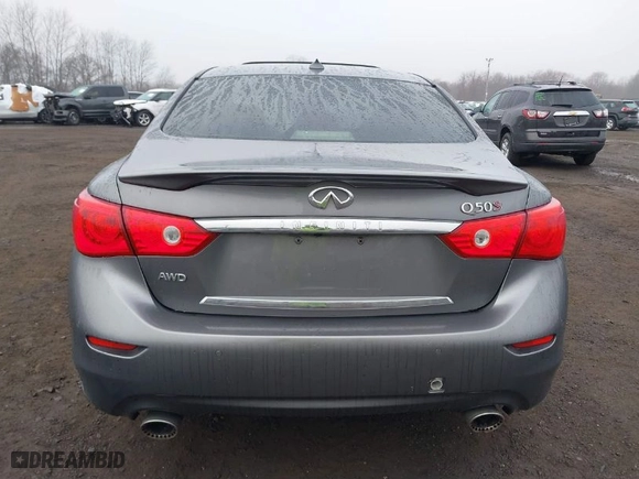 2016 Infiniti Q50 3.0t Red Sport 400 with VIN JN1FV7AR3GM451964, listed as a IAAI auction lot 41715544 with 164,139 mi miles. Bid and sale history available at carsss.com. Image 15.