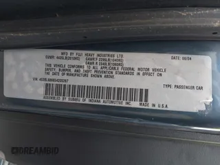 2005 Subaru Legacy GT with VIN 4S3BL686654205267, listed as a IAAI auction lot 42235914 with Not provided miles and . Bid and sale history available at DreamBid. Image 9.