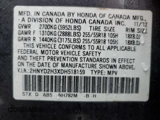 2013 Acura MDX Tech Pkg with VIN 2HNYD2H3XDH518159, listed as a Copart auction lot 44857925 with 281,238 mi miles and Clean Title. Bid and sale history available at carsss.com. Image 13.