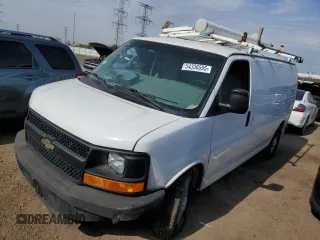 2014 Chevrolet Express Cargo with VIN 1GCWGFCA8E1147441, listed as a Copart auction lot 54336595 with 143,473 mi miles and Salvage title. Bid and sale history available at DreamBid. Image 1.