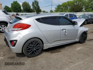 2013 Hyundai Veloster Turbo with VIN KMHTC6AE8DU117854, listed as a Copart auction lot 56469385 with Not provided miles and Salvage title. Bid and sale history available at DreamBid. Image 3.