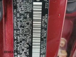 2004 Toyota Camry LE z VIN JTDBE32KX40273821, wystawiony jako Copart lot #58938275 z przebiegiem 153 096 mil mil oraz Szkoda całkowita • Salvage title. Historia ofert i sprzedaży dostępna na DreamBid. Obrazek 12.