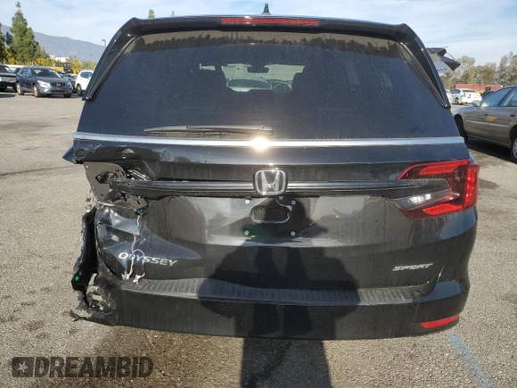 2024 Honda Odyssey Sport with VIN 5FNRL6H77RB003415, listed as a Copart auction lot 43627575 with 19,927 mi miles and Salvage Title. Bid and sale history available at DreamBid. Image 6.