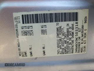 2022 Nissan Maxima SV with VIN 1N4AA6CV3NC503318, listed as a Copart auction lot 50423805 with 70,880 mi miles and Salvage title. Bid and sale history available at DreamBid. Image 13.