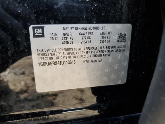 2018 Cadillac CT6 RWD with VIN 1G6KA5RX4JU113613, listed as a Copart auction lot 83983134 with 112,787 mi miles and Salvage Title. Bid and sale history available at DreamBid. Image 13.