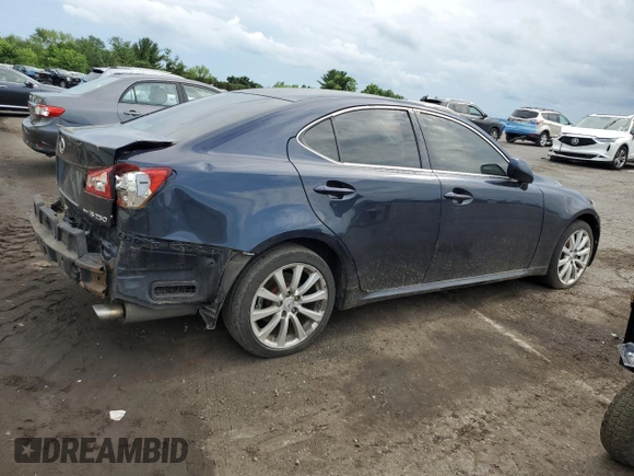 2006 Lexus IS 250 with VIN JTHCK262X62005682, listed as a Copart auction lot 61405595 with Not provided miles and Salvage title. Bid and sale history available at DreamBid. Image 3.