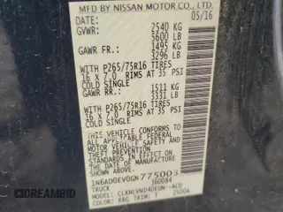 2016 Nissan Frontier SV с VIN 1N6AD0EV0GN775003, выставлен на аукционе Copart как лот 65111245 с пробегом 132 631 миль миль и Списание • Salvage title. История ставок и продаж доступна на DreamBid. Изображение 12.
