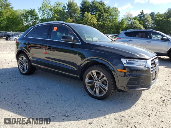 2016 Audi Q3 Premium Plus with VIN WA1EFCFS6GR013351, listed as a Copart auction lot 56727035 with 83,583 mi miles and Salvage title. Bid and sale history available at DreamBid. Image 4.