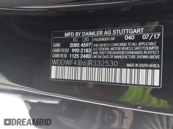 2018 Mercedes-Benz C 300 z VIN WDDWF4JB6JR332530, wystawiony jako IAAI lot #42436315 z przebiegiem 61 234 mil mil oraz . Historia ofert i sprzedaży dostępna na DreamBid. Obrazek 9.
