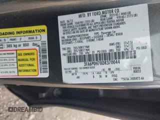 2013 Ford Fusion SE with VIN 3FA6P0H70DR370044, listed as a IAAI auction lot 42191636 with 216,721 mi miles. Bid and sale history available at carsss.com. Image 9.