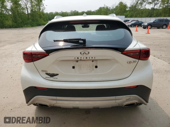 2017 Infiniti QX30 Premium with VIN SJKCH5CR1HA035131, listed as a Copart auction lot 58869955 with 75,983 mi miles and Clean title. Bid and sale history available at DreamBid. Image 6.
