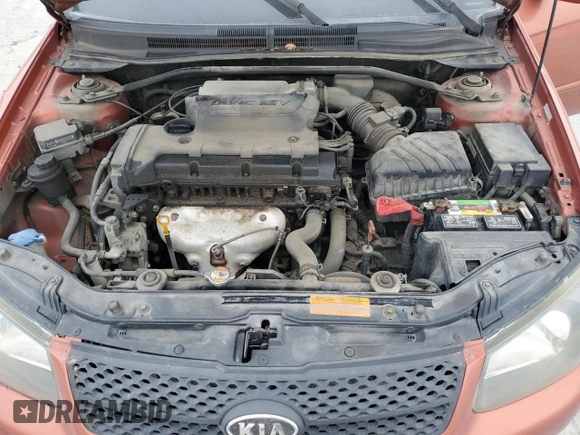 2009 Kia Spectra SX with VIN KNAFE221095026589, listed as a Copart auction lot 45005514 with 203,779 mi miles and Salvage Title. Bid and sale history available at carsss.com. Image 12.