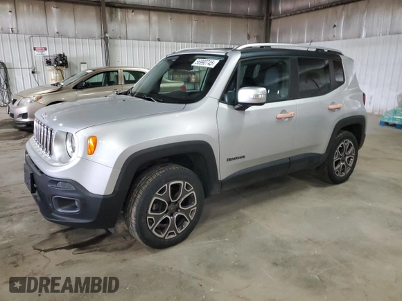 2015 Jeep Renegade Limited z VIN ZACCJBDT2FPB28527, wystawiony jako Copart lot #56990745 z przebiegiem 135 726 mil mil oraz Szkoda całkowita • Salvage title. Historia ofert i sprzedaży dostępna na DreamBid. Obrazek 1.