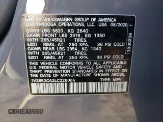 2020 Volkswagen Atlas SEL R-Line с VIN 1V2RE2CA2LC226065, выставлен на аукционе Copart как лот 42073824 с пробегом 70 110 миль миль и . История ставок и продаж доступна на DreamBid. Изображение 13.