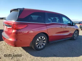 2022 Honda Odyssey EX-L with VIN 5FNRL6H70NB062087, listed as a Copart auction lot 46378875 with 69,965 mi miles and Salvage Title. Bid and sale history available at DreamBid. Image 3.