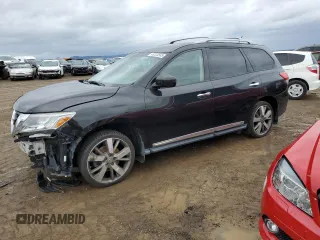 2015 Nissan Pathfinder Platinum with VIN 5N1AR2MM8FC642603, listed as a Copart auction lot 43323565 with 122,493 mi miles and Salvage title. Bid and sale history available at DreamBid. Image 1.
