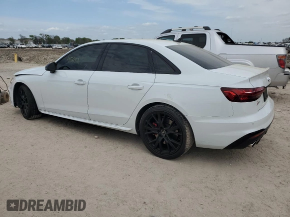 2021 Audi S4 Premium Plus with VIN WAUB4AF49MA030608, listed as a Copart auction lot 46857154 with 45,692 mi miles. Bid and sale history available at carsss.com. Image 2.