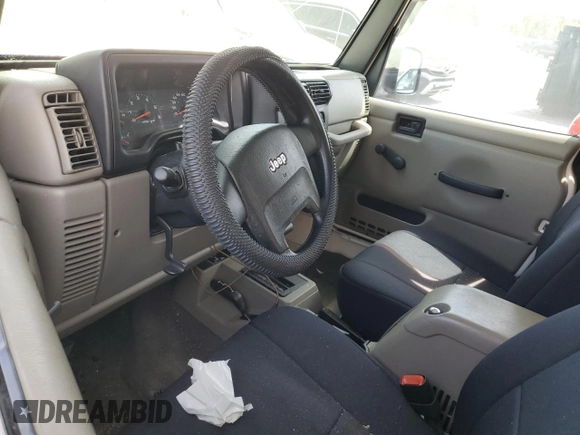 2005 Jeep Wrangler X with VIN 1J4FA39S75P332586, listed as a Copart auction lot 53334725 with 96,728 mi miles and Salvage title. Bid and sale history available at DreamBid. Image 8.