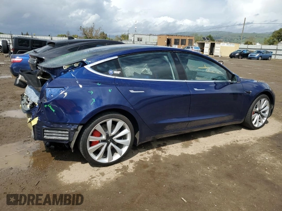 2018 Tesla Model 3 Long Range Battery with VIN 5YJ3E1EB2JF072321, listed as a Copart auction lot 51018825 with 110,494 mi miles and Salvage Title. Bid and sale history available at DreamBid. Image 3.