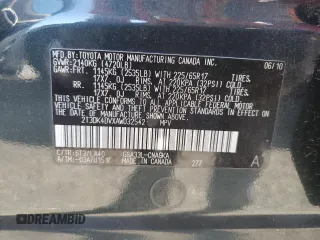 2010 Toyota RAV4 Limited with VIN 2T3DK4DVXAW032542, listed as a Copart auction lot 57050155 with 222,297 mi miles and Salvage title. Bid and sale history available at DreamBid. Image 13.