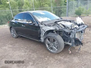2014 Infiniti Q50 Premium with VIN JN1BV7AR0EM705304, listed as a IAAI auction lot 42619040 with 81,848 mi miles and . Bid and sale history available at DreamBid. Image 1.
