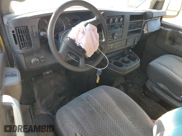 2019 Chevrolet Express Cargo with VIN 1GCWGAFP7K1235413, listed as a Copart auction lot 73735724 with Not provided miles and Salvage title. Bid and sale history available at DreamBid. Image 8.