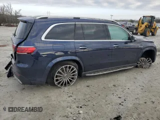 2021 Mercedes-Benz GLS with VIN 4JGFF8KE0MA291269, listed as a Copart auction lot 43530265 with 55,124 mi miles and Salvage Title. Bid and sale history available at carsss.com. Image 3.