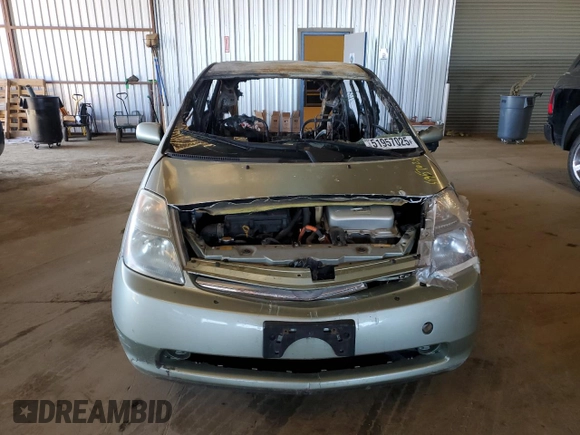 2007 Toyota Prius with VIN JTDKB20U673234573, listed as a Copart auction lot 51957025 with 0 mi miles and Non Repairable. Bid and sale history available at carsss.com. Image 5.