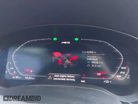2020 BMW M5 Competition z VIN WBSJF0C05LB448878, wystawiony jako IAAI lot #41796245 z przebiegiem 62 856 mil mil oraz . Historia ofert i sprzedaży dostępna na DreamBid. Obrazek 7.
