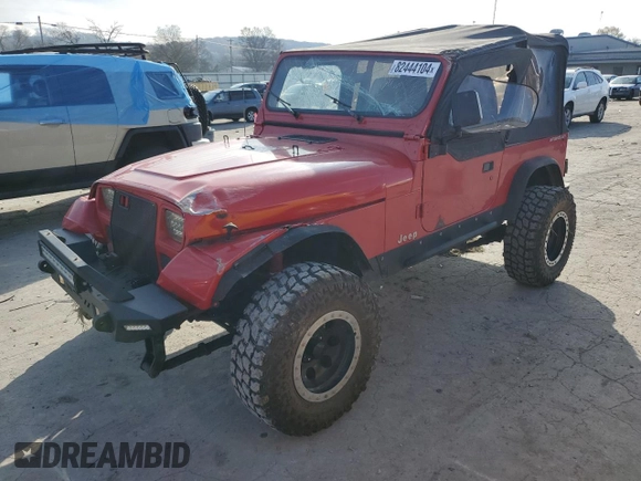 1994 Jeep Wrangler S with VIN 1J4FY19P0RP400843, listed as a Copart auction lot 82444104 with 117,923 mi miles and Salvage Title. Bid and sale history available at carsss.com. Image 1.