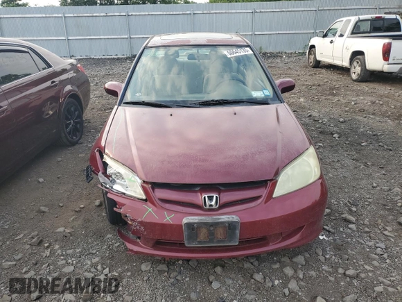 2004 Honda Civic EX with VIN 2HGES26764H537541, listed as a Copart auction lot 60645135 with 142,887 mi miles and Salvage title. Bid and sale history available at DreamBid. Image 5.