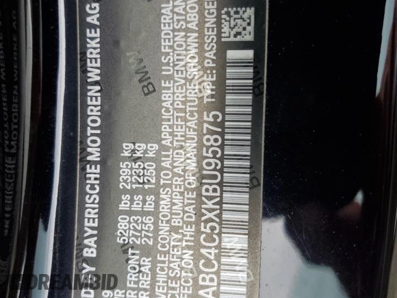 2019 BMW 8 Series M850i xDrive with VIN WBABC4C5XKBU95875, listed as a Copart auction lot 61893343 with 17,250 mi miles. Bid and sale history available at carsss.com. Image 13.