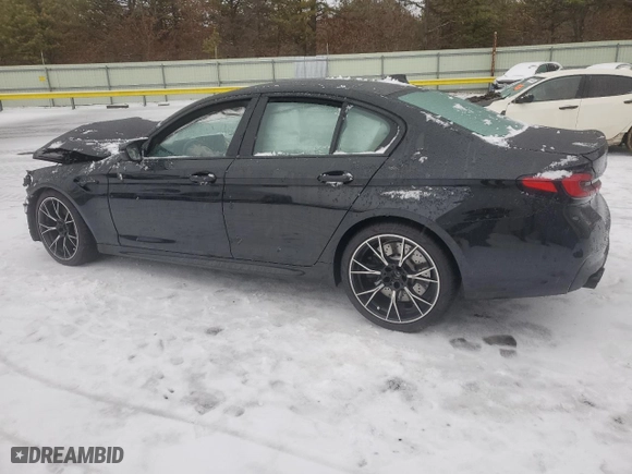 2023 BMW M5 with VIN WBS83CH05PCL17144, listed as a Copart auction lot 44081215 with 0 mi miles and Salvage Title. Bid and sale history available at carsss.com. Image 2.
