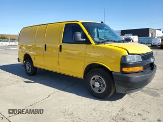 2023 Chevrolet Express Cargo with VIN 1GCWGAFP4P1160421, listed as a Copart auction lot 43565435 with 48,019 mi miles and Salvage title. Bid and sale history available at DreamBid. Image 1.