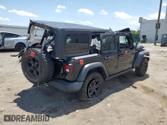 2022 Jeep Wrangler Unlimited Sport S with VIN 1C4HJXDG6NW141367, listed as a Copart auction lot 61546295 with Not provided miles and Salvage title. Bid and sale history available at DreamBid. Image 3.