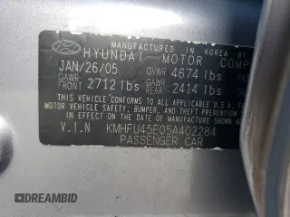 2005 Hyundai XG with VIN KMHFU45E05A402284, listed as a Copart auction lot 44553285 with 154,094 mi miles and Salvage Title. Bid and sale history available at carsss.com. Image 14.