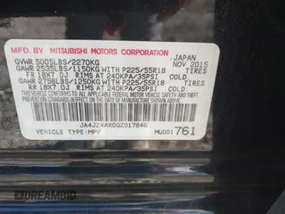 2016 Mitsubishi Outlander GT with VIN JA4JZ4AX0GZ017846, listed as a IAAI auction lot 41900962 with 117,604 mi miles and . Bid and sale history available at DreamBid. Image 9.